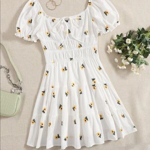 Embroidered Sunflower Dress